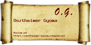 Osztheimer Gyoma névjegykártya